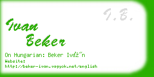 ivan beker business card